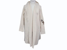 画像をギャラリービューアに読み込む, 新品未使用 CHROME HEARTS クロムハーツ ガウン ニット カーディガン クロスパッチ レオパード アイボリー 中古 4b005729