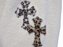 画像をギャラリービューアに読み込む, 新品未使用 CHROME HEARTS クロムハーツ ガウン ニット カーディガン クロスパッチ レオパード アイボリー 中古 4b005729