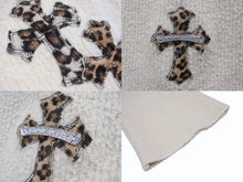 画像をギャラリービューアに読み込む, 新品未使用 CHROME HEARTS クロムハーツ ガウン ニット カーディガン クロスパッチ レオパード アイボリー 中古 4b005729