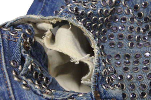 GOLDEN GOOSE x LEVI'S ゴールデングース リーバイス リメイク スタッズカスタム デニムショーツ ブルー サイズ34 美品 中古 4b005734