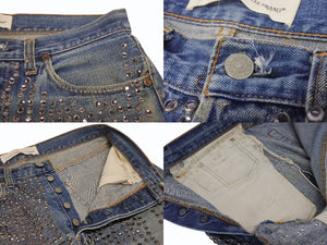 GOLDEN GOOSE x LEVI'S ゴールデングース リーバイス リメイク スタッズカスタム デニムショーツ ブルー サイズ34 美品 中古 4b005734