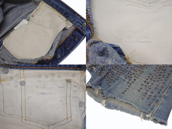 GOLDEN GOOSE x LEVI'S ゴールデングース リーバイス リメイク スタッズカスタム デニムショーツ ブルー サイズ34 美品 中古 4b005734
