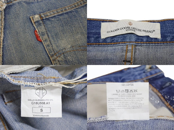 GOLDEN GOOSE x LEVI'S ゴールデングース リーバイス リメイク スタッズカスタム デニムショーツ ブルー サイズ34 美品 中古 4b005734