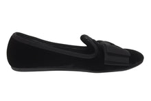 Load image into Gallery viewer, 極美品 MIUMIU ミュウミュウ 24FW フラットパンプス 5S088E サイズ37 ベルベット レザー ラバー ブラック ロゴプレート 中古 4b005735