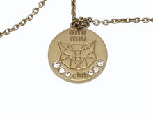 Load image into Gallery viewer, MIUMIU ミュウミュウ グラスチェーン グラスコード 重量約14.2g 全長約82cm チャーム GP メタル ラインストーン ゴールド 美品 中古 4b005736