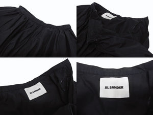極美品 JIL SANDER ジルサンダー ミニスカート ボトムス J01MA0114 J45002 コットン ブラック サイズ32 中古 4b005745