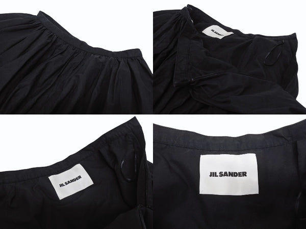 極美品 JIL SANDER ジルサンダー ミニスカート ボトムス J01MA0114 J45002 コットン ブラック サイズ32 中古 4b005745