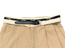 Load image into Gallery viewer, HOMME girls オムガールズ ベルテッドビッグツイルパンツ 4210600316 コットン 牛革 ベージュ サイズ36 美品 中古 4b005748