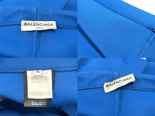 BALENCIAGA バレンシアガ ヘムジップデザイン ジョガーパンツ 457954 TTK23 ブルー サイズ36 美品 中古 4b005751