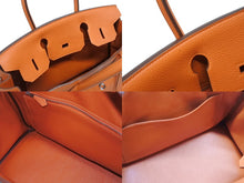 Load image into Gallery viewer, 極美品 HERMES エルメス バーキン30 ハンドバッグ トリヨンクレマンス オレンジポピー シルバー金具 T刻印 中古 4b005755