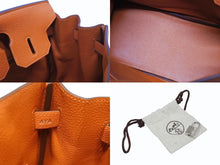 Load image into Gallery viewer, 極美品 HERMES エルメス バーキン30 ハンドバッグ トリヨンクレマンス オレンジポピー シルバー金具 T刻印 中古 4b005755