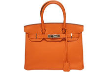 Load image into Gallery viewer, 極美品 HERMES エルメス バーキン30 ハンドバッグ トリヨンクレマンス オレンジポピー シルバー金具 T刻印 中古 4b005755