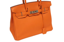 Load image into Gallery viewer, 極美品 HERMES エルメス バーキン30 ハンドバッグ トリヨンクレマンス オレンジポピー シルバー金具 T刻印 中古 4b005755