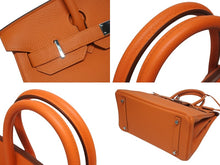 Load image into Gallery viewer, 極美品 HERMES エルメス バーキン30 ハンドバッグ トリヨンクレマンス オレンジポピー シルバー金具 T刻印 中古 4b005755