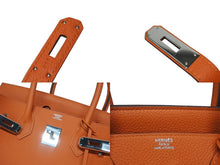 Load image into Gallery viewer, 極美品 HERMES エルメス バーキン30 ハンドバッグ トリヨンクレマンス オレンジポピー シルバー金具 T刻印 中古 4b005755