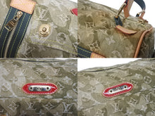 Load image into Gallery viewer, 極美品 LOUIS VUITTON ルイヴィトン モノグラモフラージュ リス ボストンバッグ カーキ 村上隆 デニム 08AW M95771 中古 4b005762
