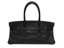 Load image into Gallery viewer, 極美品 HERMES エルメス ショルダーバーキン トリヨンクレマンス ◻︎H刻 ゴルチェ期 ブラック シルバー金具 中古 4b005764