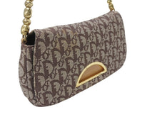 画像をギャラリービューアに読み込む, Christian Dior クリスチャンディオール ワンショルダーバッグ ガリアーノ期 マリスパール トロッター柄 レザー ブラウン ゴールド金具 美品 中古 4b005766