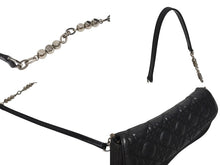 画像をギャラリービューアに読み込む, Dior ディオール カナージュ ショルダーバッグ ダークグレー デニム レザー コンビ チェーンストラップ ブラック 黒 美品 中古 4b005768