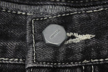 Load image into Gallery viewer, 極美品 THUG CLUB サグクラブ Tribal Tree Denim Pants トライバルデニムパンツ コットン グレー ホワイト サイズ3 中古 4b005774