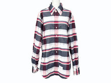 Load image into Gallery viewer, 極美品 THOM BROWNE トムブラウン 長袖シャツ チェック柄 714392 USA製 コットン レッド サイズ3 中古 4b005775