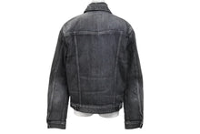 画像をギャラリービューアに読み込む, 極美品 SAINT LAURENT サンローラン 18AW ウォッシュド デニム ジャケット ブラック コットン ダメージ加工 527407 サイズM 中古 4b005776