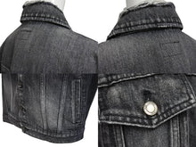 画像をギャラリービューアに読み込む, 極美品 SAINT LAURENT サンローラン 18AW ウォッシュド デニム ジャケット ブラック コットン ダメージ加工 527407 サイズM 中古 4b005776