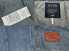 画像をギャラリービューアに読み込む, ARMANI JEANS アルマーニ ジーンズ デニムジャケット UJPN 2131 02342 コットン エラスタン ブルー サイズ50 美品 中古 4b005777