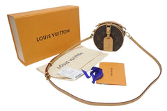 極美品 LOUIS VUITTON ルイヴィトン ミニ ボワット シャポー ショルダーバッグ M44699 モノグラムキャンバス ヌメ革 中古 4b005781