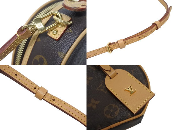 極美品 LOUIS VUITTON ルイヴィトン ミニ ボワット シャポー ショルダーバッグ M44699 モノグラムキャンバス ヌメ革 中古 4b005781