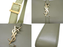 Load image into Gallery viewer, 極美品 SAINT LAURENT PARIS サンローランパリ ホーボー ハンドバッグ LE 5 A 7 ミニ 7103182R20W3798 グリーン 新型 レザー 中古 4b005782