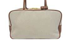 Load image into Gallery viewer, 極美品 MIUMIU ミュウミュウ トップハンドルバッグ ナチュラル 5BB163 イタリア製 キャンバス レザー ロゴ ベージュ 中古 4c005786