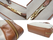 Load image into Gallery viewer, 極美品 MIUMIU ミュウミュウ トップハンドルバッグ ナチュラル 5BB163 イタリア製 キャンバス レザー ロゴ ベージュ 中古 4c005786