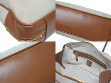 Load image into Gallery viewer, 極美品 MIUMIU ミュウミュウ トップハンドルバッグ ナチュラル 5BB163 イタリア製 キャンバス レザー ロゴ ベージュ 中古 4c005786