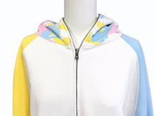 画像をギャラリービューアに読み込む, 極美品 A BATHING APE アベイシングエイプ フルジップアップフーディー パーカー サイズM ホワイト マルチカラー カモフラ柄 中古 4b005787