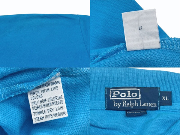 Polo Ralph Lauren ポロラルフローレン VINTAGE ヴィンテージ 90's 半袖ポロシャツ サイズXL ブルー フィリピン製 美品 中古 4b005788
