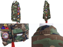 画像をギャラリービューアに読み込む, OFF WHITE オフホワイト Sahariana Jacket カモ柄 デニムジャケット デニムシャツ ワッペン 刺繍 迷彩 サイズS 美品 中古 4b005789