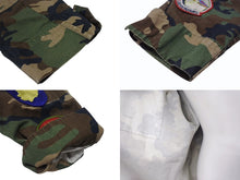 画像をギャラリービューアに読み込む, OFF WHITE オフホワイト Sahariana Jacket カモ柄 デニムジャケット デニムシャツ ワッペン 刺繍 迷彩 サイズS 美品 中古 4b005789