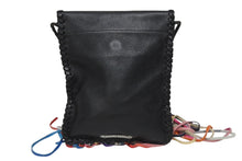 Load image into Gallery viewer, 極美品 CHROME HEARTS クロムハーツ スクエア クロスポシェット フリンジ ショルダーバッグ セメタリー クロスパッチ マルチカラー ブラック 中古 4b005793