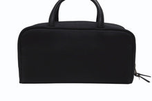 画像をギャラリービューアに読み込む, 極美品 BURBERRY バーバリー ロゴ 化粧ポーチ ミニハンドバッグ コットン レザー ブラック シルバー金具 中古 4b005795