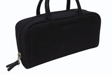 画像をギャラリービューアに読み込む, 極美品 BURBERRY バーバリー ロゴ 化粧ポーチ ミニハンドバッグ コットン レザー ブラック シルバー金具 中古 4b005795