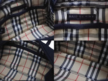画像をギャラリービューアに読み込む, 極美品 BURBERRY バーバリー ロゴ 化粧ポーチ ミニハンドバッグ コットン レザー ブラック シルバー金具 中古 4b005795