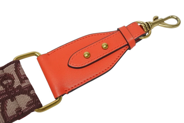 極美品 Christian Dior クリスチャンディオール ショルダーストラップ トロッター スタッズ レザー キャンバス ボルドー 中古 4b005817