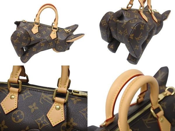 新品未使用 LOUIS VUITTON ルイヴィトン プーチ バッグ ハンドバッグ M12617 犬 モノグラム 2WAY 犬 PVC レザー 中古 4b005820