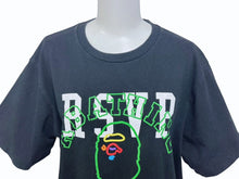 画像をギャラリービューアに読み込む, A BATHING APE アベイシングエイプ RSVP アールエスブイピー 半袖Tシャツ ブラック グリーン ホワイト サイズM 美品 中古 4b005826