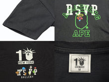 画像をギャラリービューアに読み込む, A BATHING APE アベイシングエイプ RSVP アールエスブイピー 半袖Tシャツ ブラック グリーン ホワイト サイズM 美品 中古 4b005826