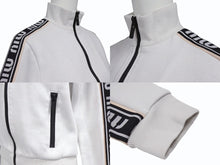 Load image into Gallery viewer, MIUMIU ミュウミュウ 20SS トラックジャケット MJL668 サイズS アームロゴ ライトグレー コットン ポリアミド 美品 中古 4b005831