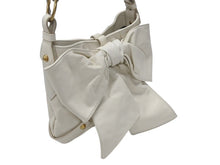 Load image into Gallery viewer, YVES SAINT LAURENT イヴサンローラン リボンバッグ ショルダーバッグ 151215 レザー ホワイト ゴールド金具 美品 中古 4b005837