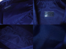 画像をギャラリービューアに読み込む, 極美品 PRADA プラダ ホーボー ハンドバッグ トライアングルロゴ 三角プレートロゴ ブルー ナイロン シルバー金具 イタリア製 中古 4b005840