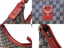 画像をギャラリービューアに読み込む, GUCCI グッチ ワンショルダーバッグ ハンドバッグ GGキャンバス レザー レッド ブラウン 130738 ゴールド金具 美品 中古 4b005842